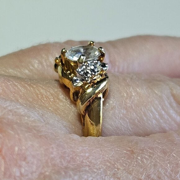 *Sale* Uncas 14k HGE rhinestone ring - Picture 6 of 13